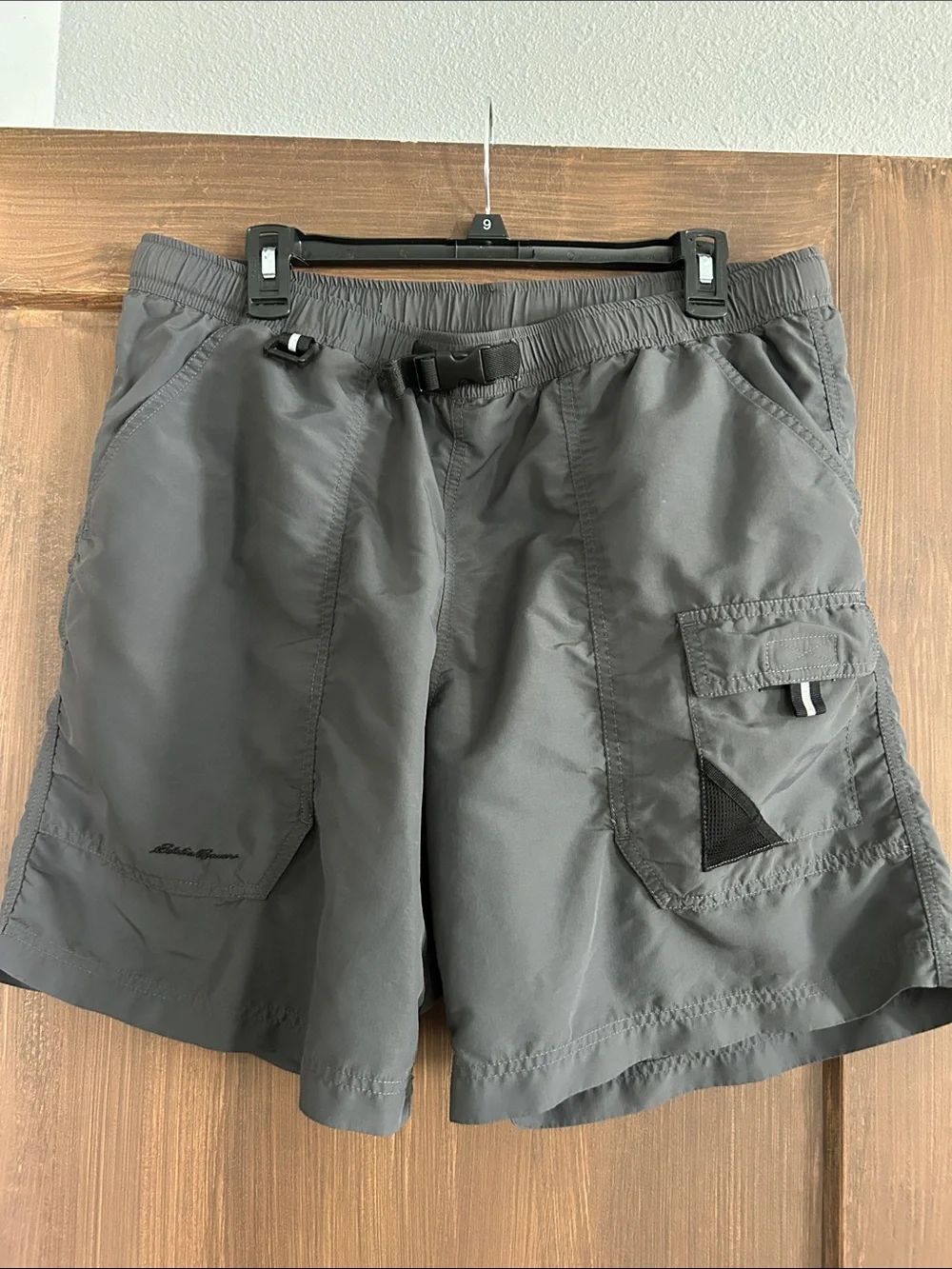 Eddie Bauer Gray Swim Trunks with Belt